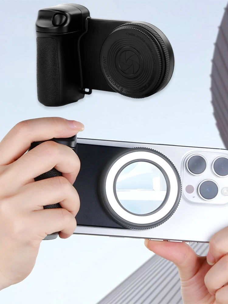 Bluethooth Shutter Selfie Griff mit Licht & Reflektierende Spiegel Foto Stabilisator