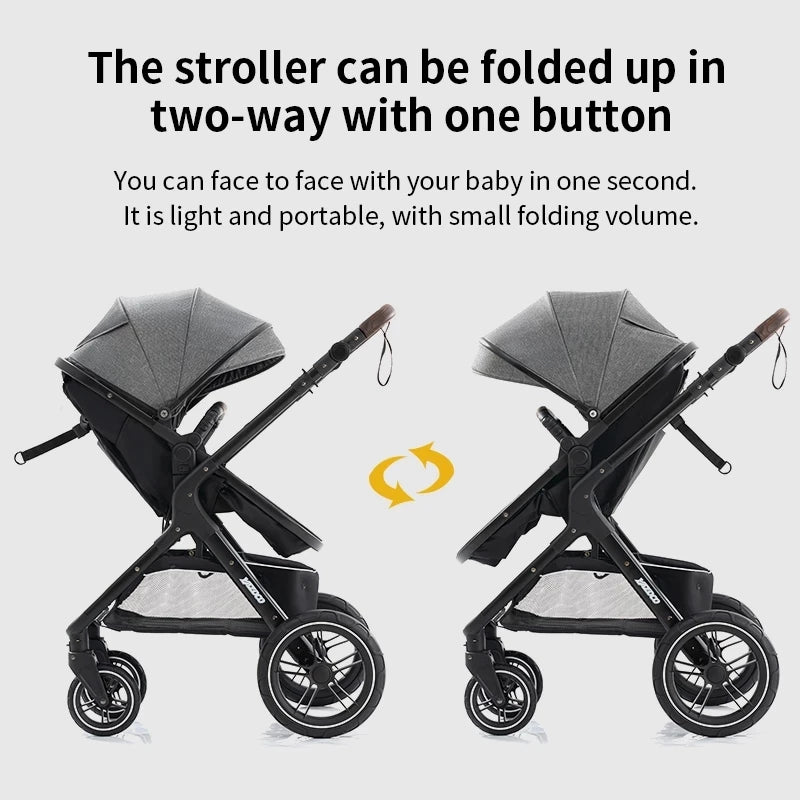 Kinderwagen 3 in 1, Kinderwagen mit vier Rädern, 2-in-1-Babyauto, leichte Kinderwagen, Multifunktions-Kinderwagen, Kinderwagen, Poussette