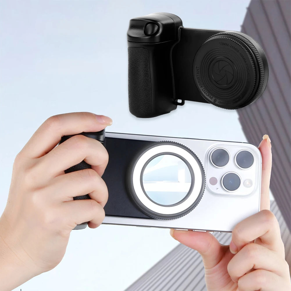 Bluethooth Shutter Selfie Griff mit Licht & Reflektierende Spiegel Foto Stabilisator