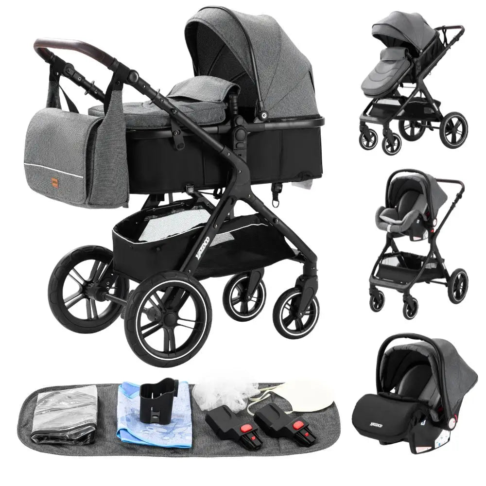 Kinderwagen 3 in 1, Kinderwagen mit vier Rädern, 2-in-1-Babyauto, leichte Kinderwagen, Multifunktions-Kinderwagen, Kinderwagen, Poussette