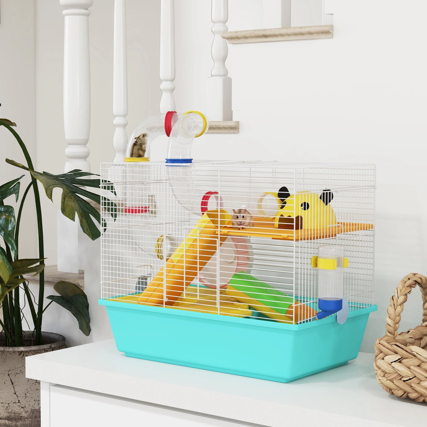 Pawhut Hamsterkäfig mit Tunnelplattformen