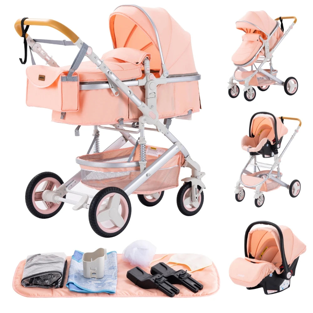 Kinderwagen 3 in 1, Kinderwagen mit vier Rädern, 2-in-1-Babyauto, leichte Kinderwagen, Multifunktions-Kinderwagen, Kinderwagen, Poussette