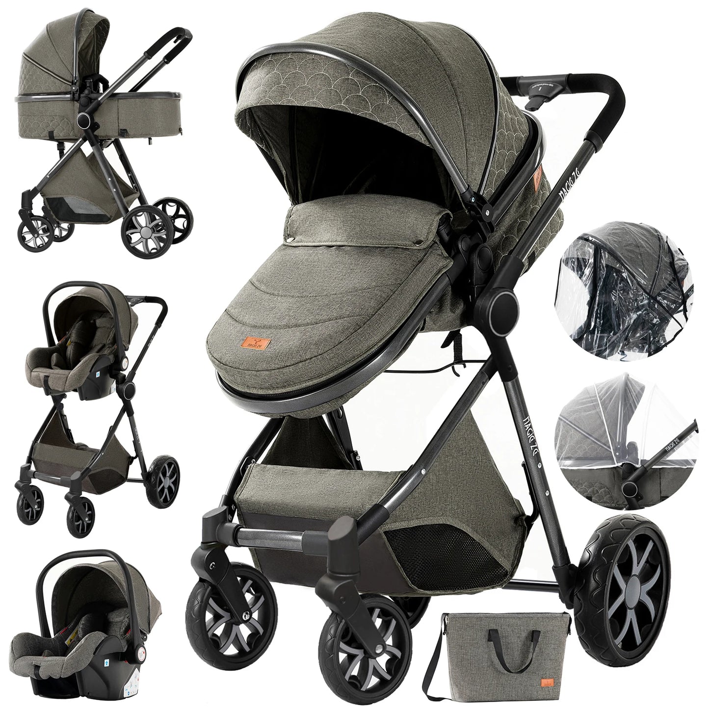 Luxus Kinderwagen 3 in 1 Kinderwagen
