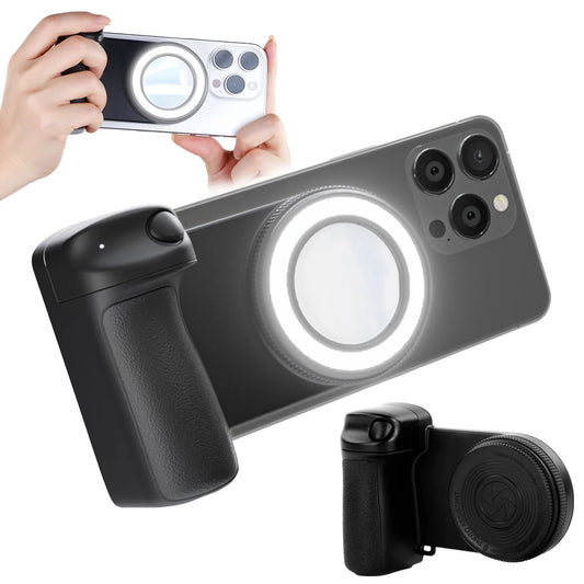 Bluethooth Shutter Selfie Griff mit Licht & Reflektierende Spiegel Foto Stabilisator