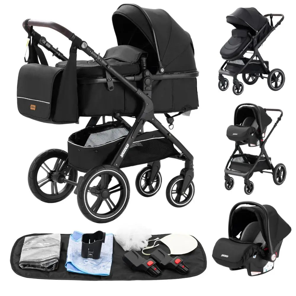 Kinderwagen 3 in 1, Kinderwagen mit vier Rädern, 2-in-1-Babyauto, leichte Kinderwagen, Multifunktions-Kinderwagen, Kinderwagen, Poussette