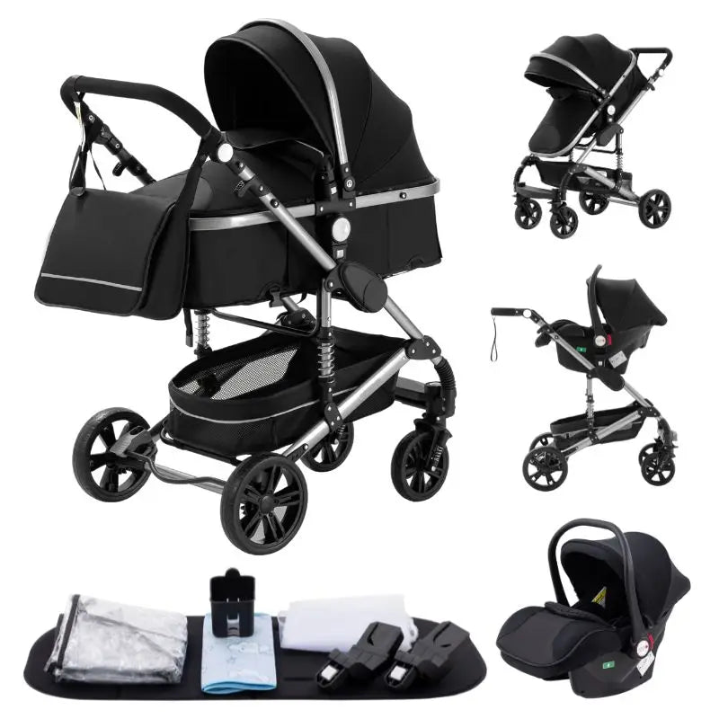 Kinderwagen 3 in 1, Kinderwagen mit vier Rädern, 2-in-1-Babyauto, leichte Kinderwagen, Multifunktions-Kinderwagen, Kinderwagen, Poussette