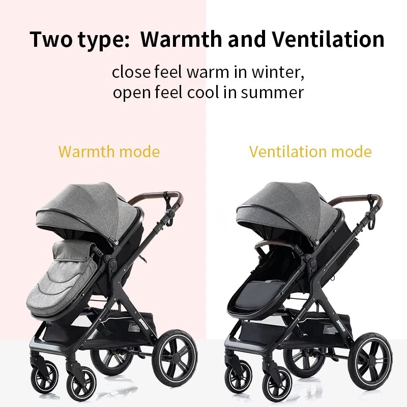 Kinderwagen 3 in 1, Kinderwagen mit vier Rädern, 2-in-1-Babyauto, leichte Kinderwagen, Multifunktions-Kinderwagen, Kinderwagen, Poussette