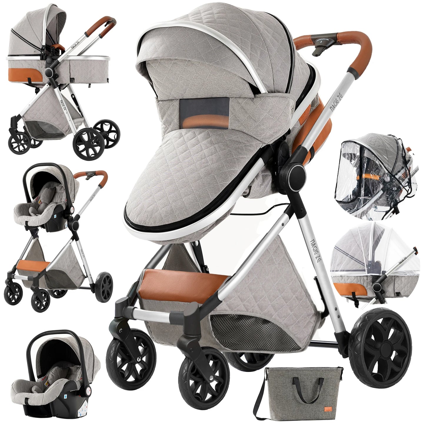 Luxus Kinderwagen 3 in 1 Kinderwagen