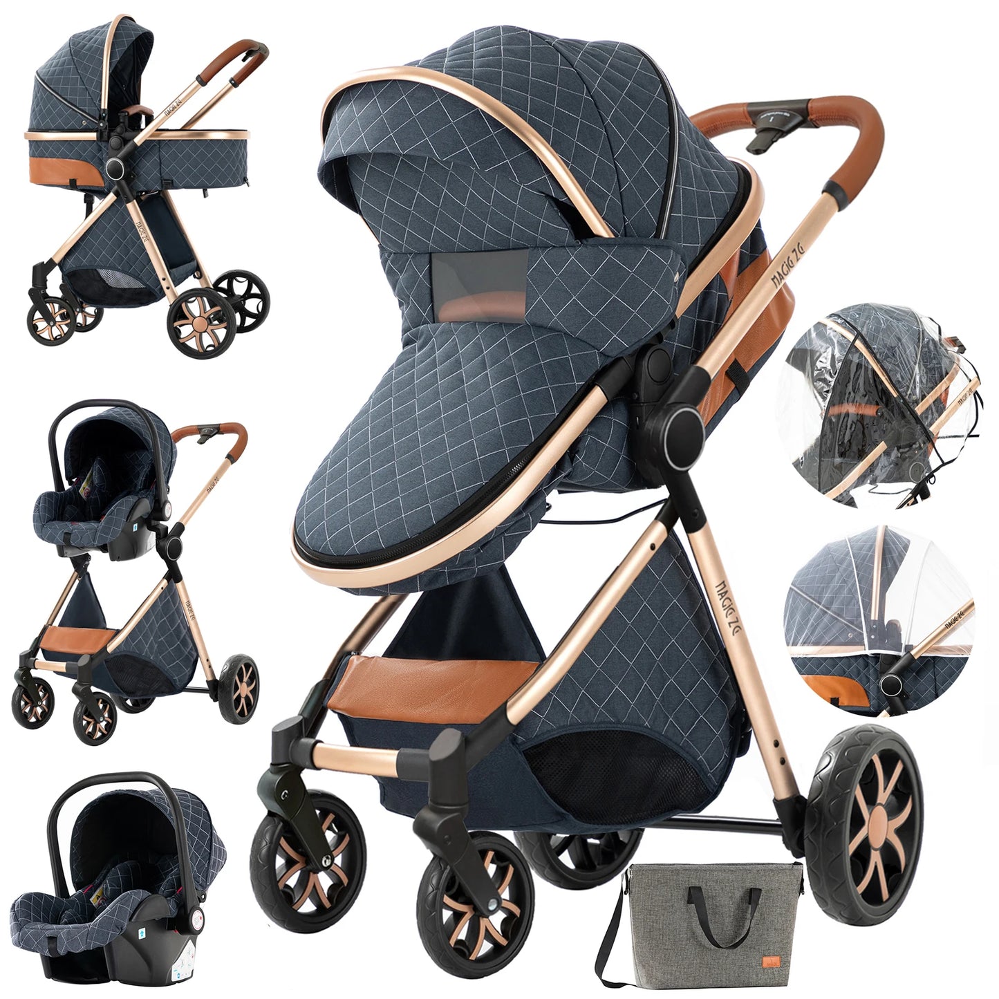 Luxus Kinderwagen 3 in 1 Kinderwagen