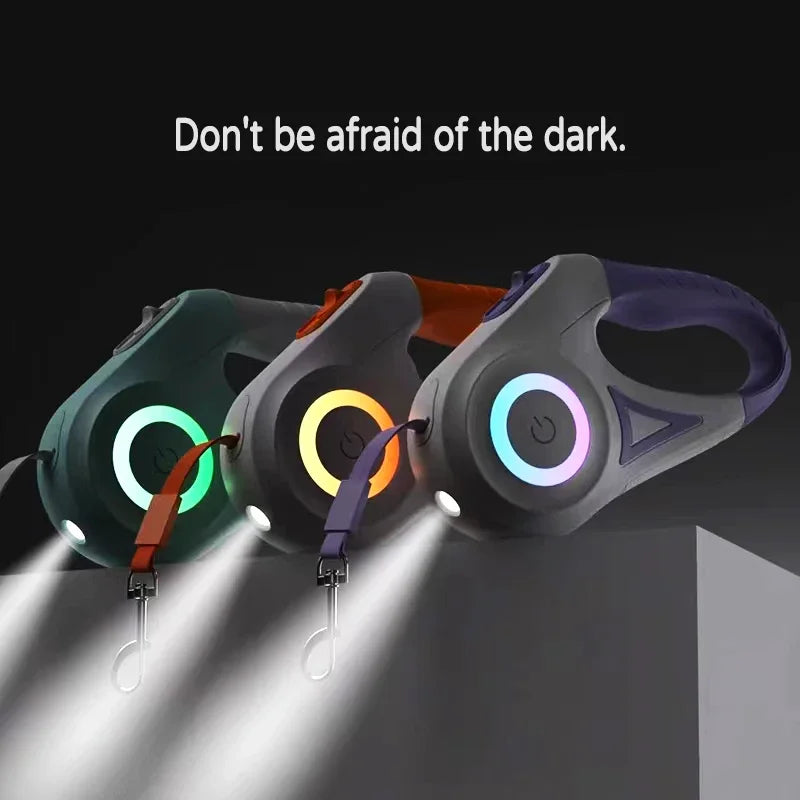 Einziehbare LED-Hundeleine mit Licht