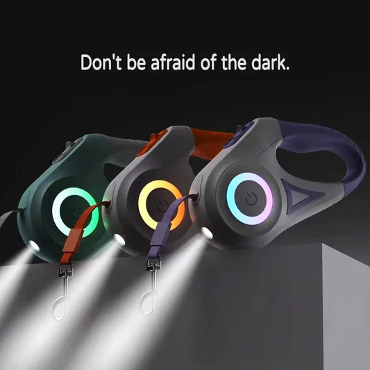 Einziehbare LED-Hundeleine mit Licht