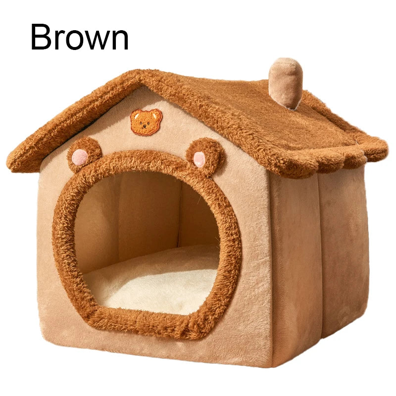 Heimtierbedarf, Betthaus, faltbares Haustierhaus, abnehmbares, waschbares Katzenhaus, Welpenhöhlensofa für kleine Hunde und kleine und mittelgroße Katzen