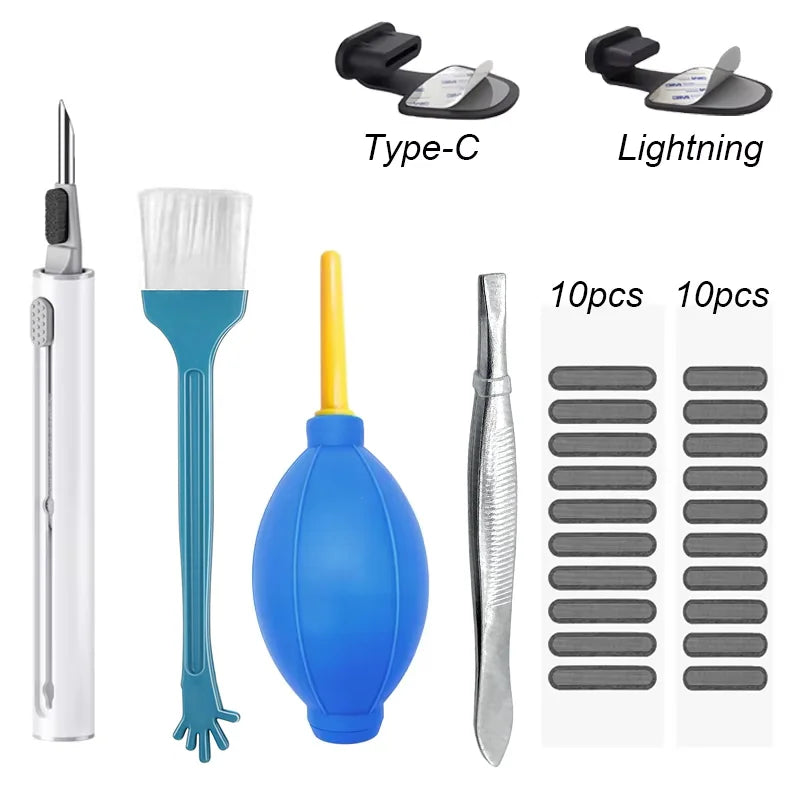 Handy-Ladeanschluss Staubstecker Reinigungsset für Apple und Android Type-C