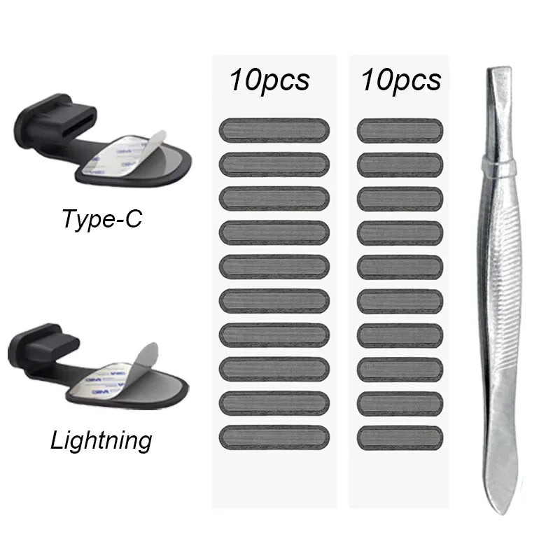 Handy-Ladeanschluss Staubstecker Reinigungsset für Apple und Android Type-C