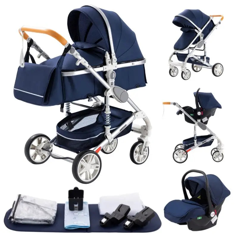 Kinderwagen 3 in 1, Kinderwagen mit vier Rädern, 2-in-1-Babyauto, leichte Kinderwagen, Multifunktions-Kinderwagen, Kinderwagen, Poussette