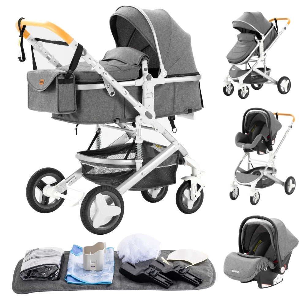 Kinderwagen 3 in 1, Kinderwagen mit vier Rädern, 2-in-1-Babyauto, leichte Kinderwagen, Multifunktions-Kinderwagen, Kinderwagen, Poussette