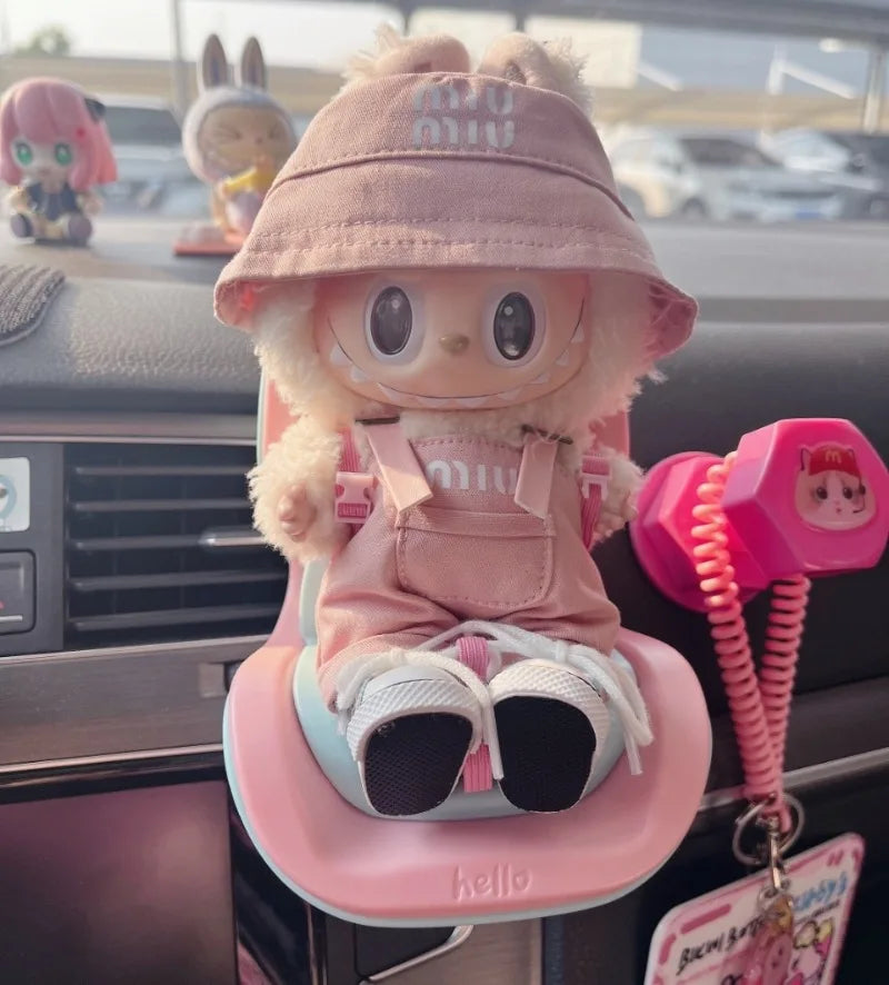 Labubu Autositz Niedliche Puppe 15-17 cm Puppensitz