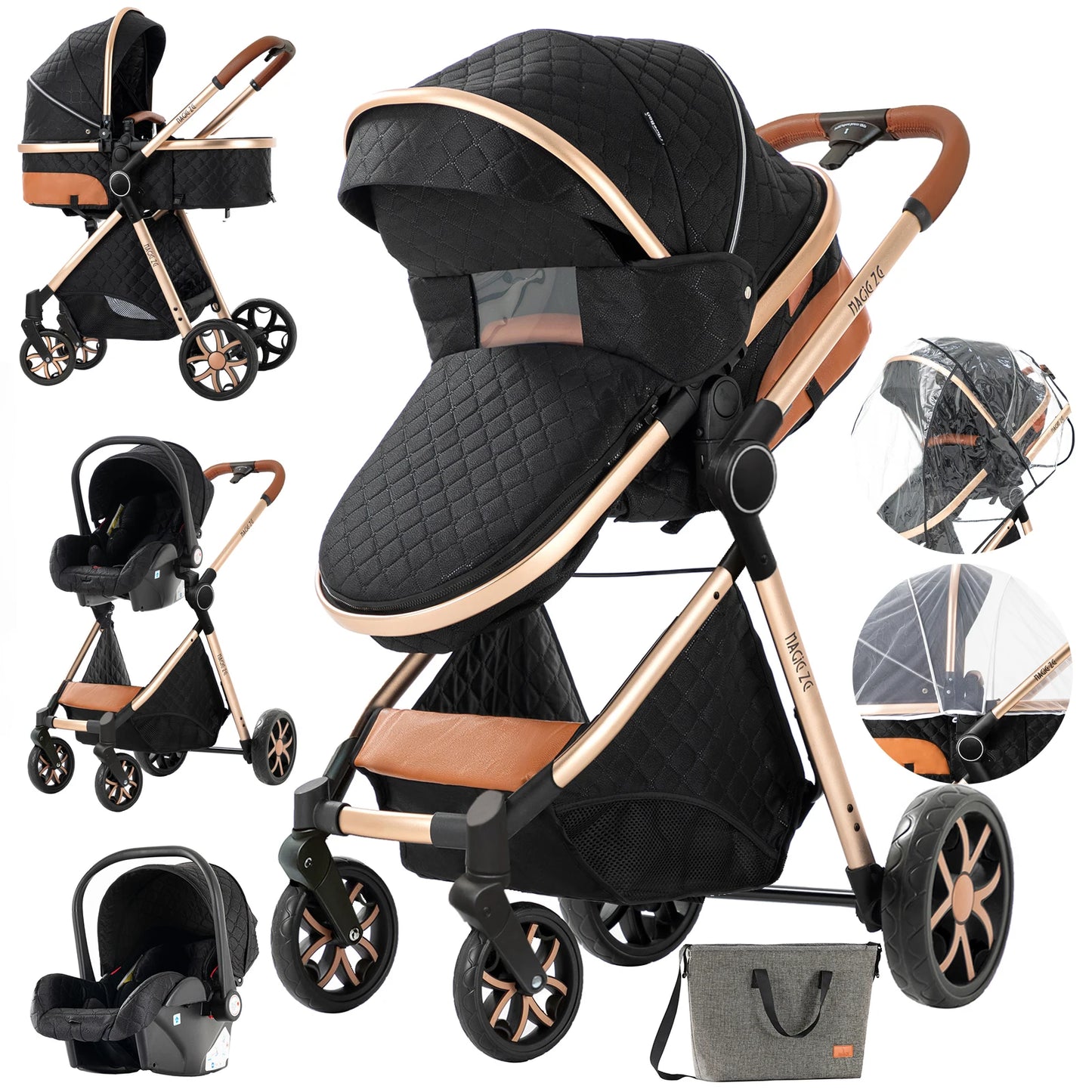 Luxus Kinderwagen 3 in 1 Kinderwagen