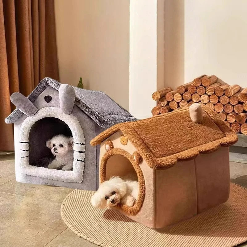 Heimtierbedarf, Betthaus, faltbares Haustierhaus, abnehmbares, waschbares Katzenhaus, Welpenhöhlensofa für kleine Hunde und kleine und mittelgroße Katzen