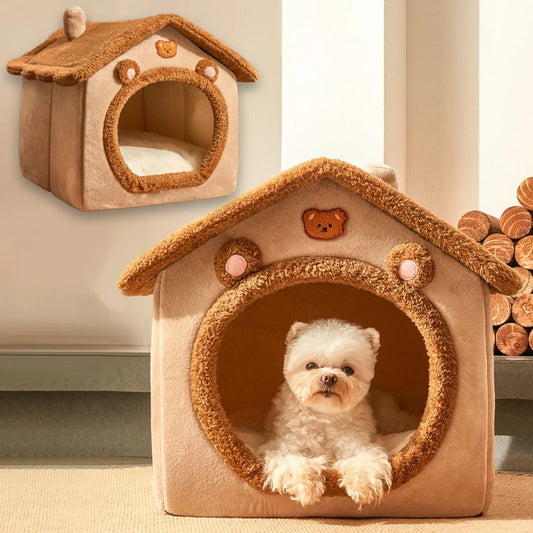 Heimtierbedarf, Betthaus, faltbares Haustierhaus, abnehmbares, waschbares Katzenhaus, Welpenhöhlensofa für kleine Hunde und kleine und mittelgroße Katzen