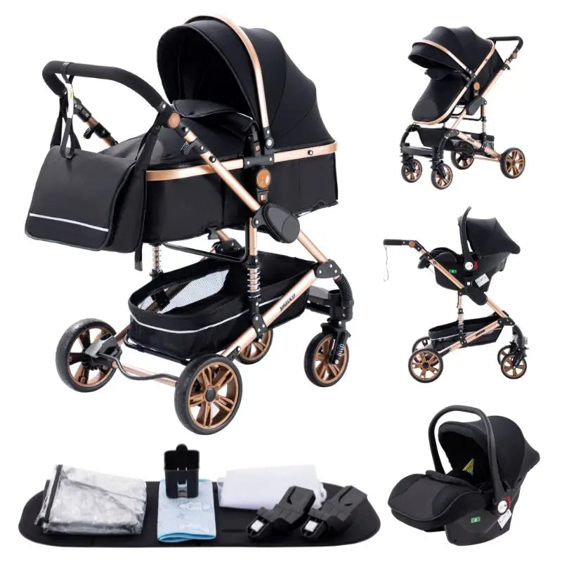Kinderwagen 3 in 1, Kinderwagen mit vier Rädern, 2-in-1-Babyauto, leichte Kinderwagen, Multifunktions-Kinderwagen, Kinderwagen, Poussette