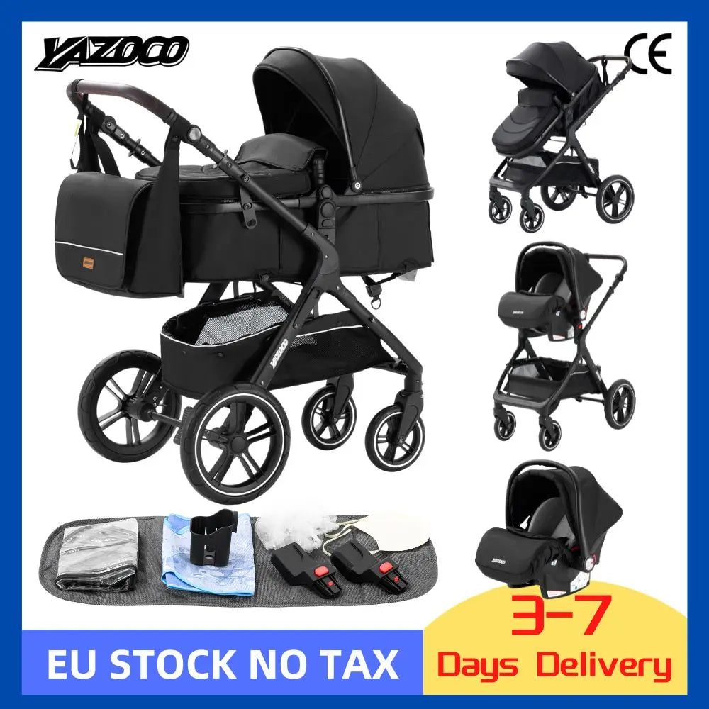 Kinderwagen 3 in 1, Kinderwagen mit vier Rädern, 2-in-1-Babyauto, leichte Kinderwagen, Multifunktions-Kinderwagen, Kinderwagen, Poussette
