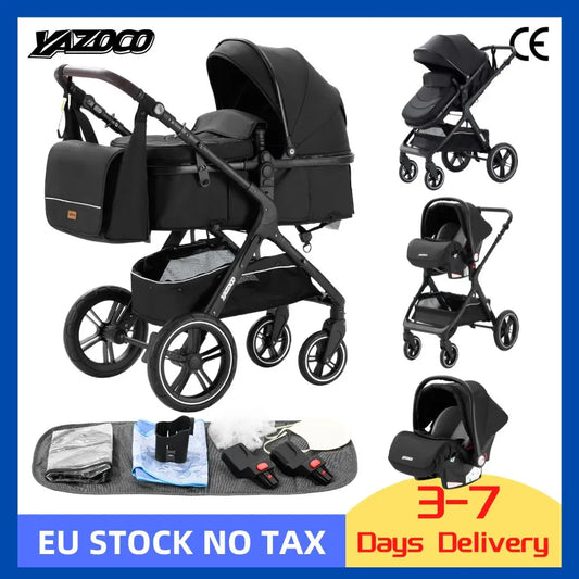 Kinderwagen 3 in 1, Kinderwagen mit vier Rädern, 2-in-1-Babyauto, leichte Kinderwagen, Multifunktions-Kinderwagen, Kinderwagen, Poussette