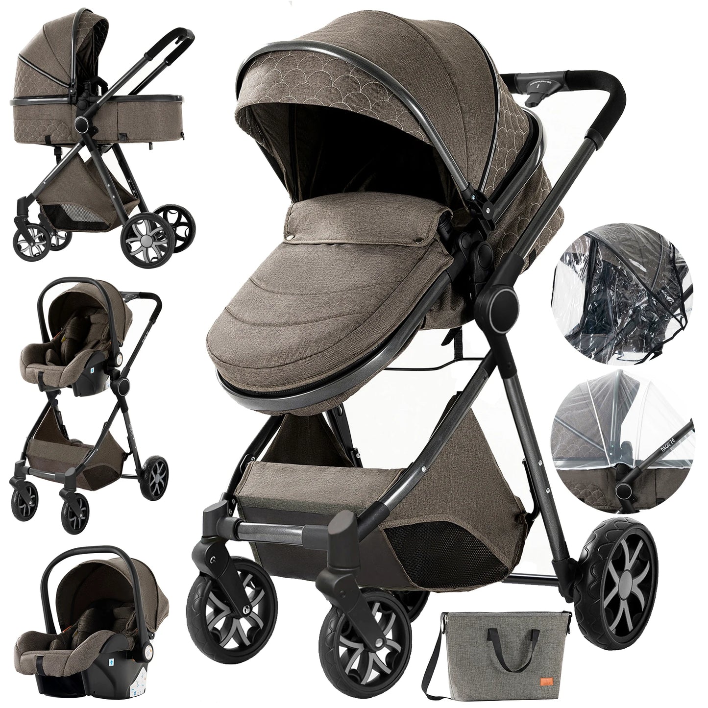 Luxus Kinderwagen 3 in 1 Kinderwagen