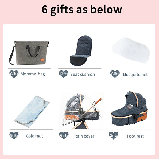 Luxus Kinderwagen 3 in 1 Kinderwagen