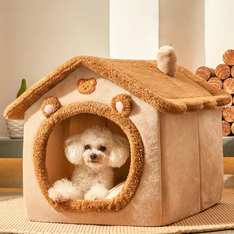Heimtierbedarf, Betthaus, faltbares Haustierhaus, abnehmbares, waschbares Katzenhaus, Welpenhöhlensofa für kleine Hunde und kleine und mittelgroße Katzen