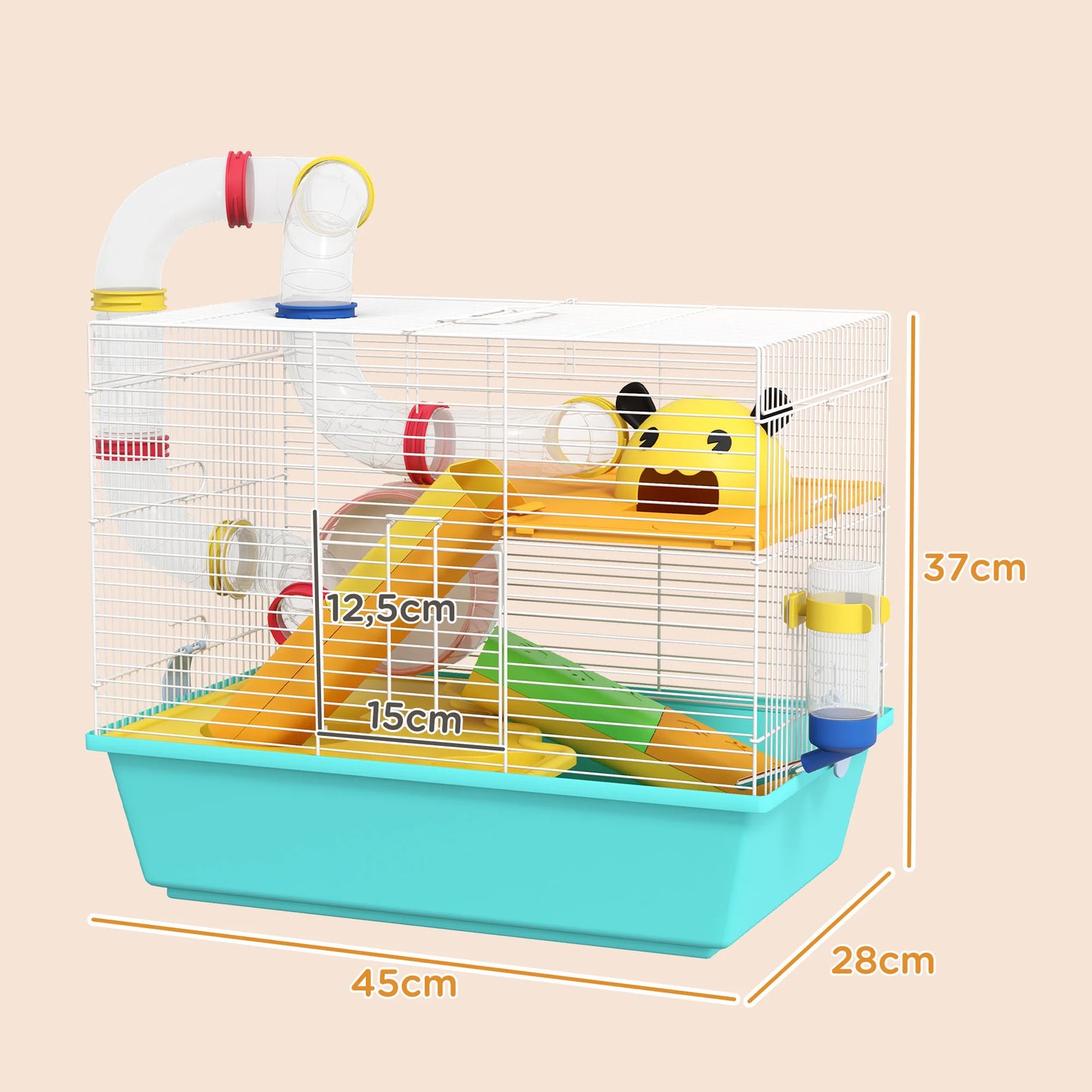 Pawhut Hamsterkäfig mit Tunnelplattformen